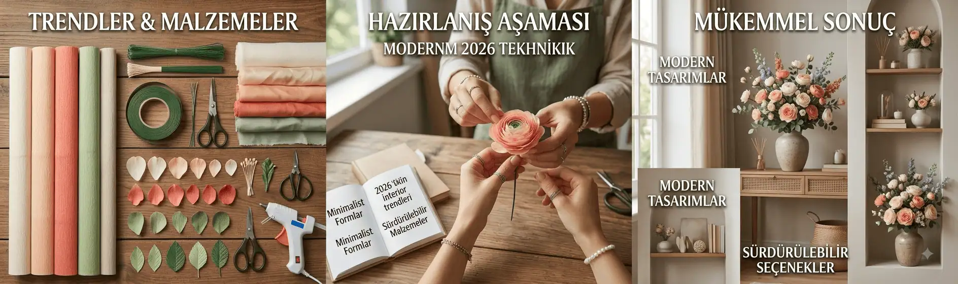 Ev Dekorasyonunda Yapay &Ccedil;i&ccedil;ek