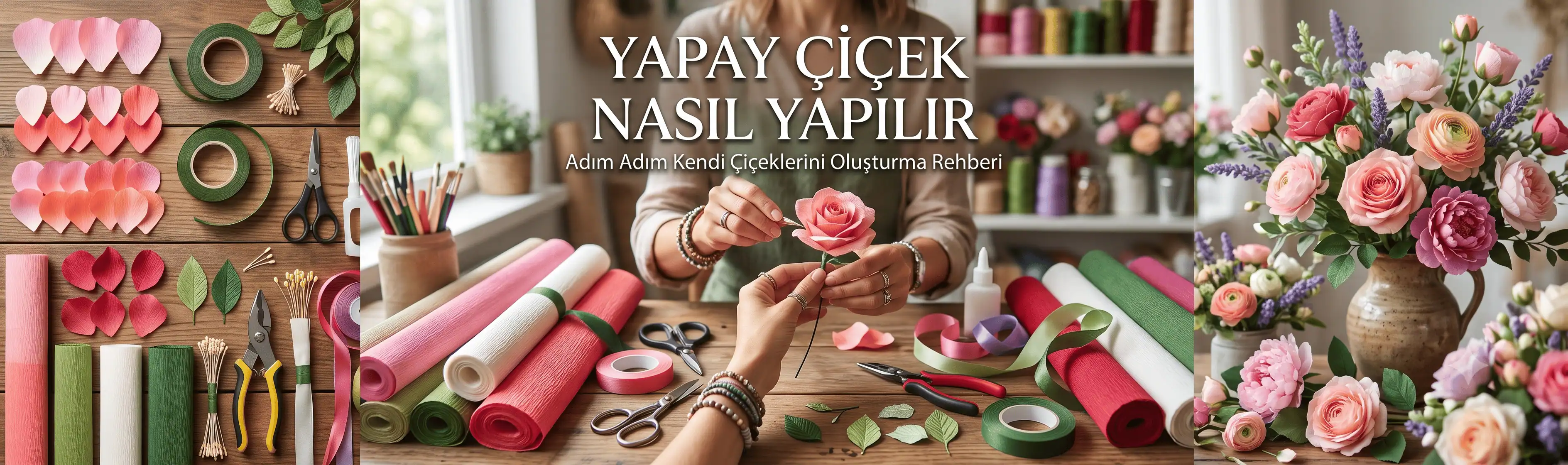 Yapay çiçekler hangi malzemelerle, hangi aşamalardan geçerek üretilir? Kumaş, PU ve EVA malzeme farkları, üretim adımları ve kalite ayırt etme ipuçları.