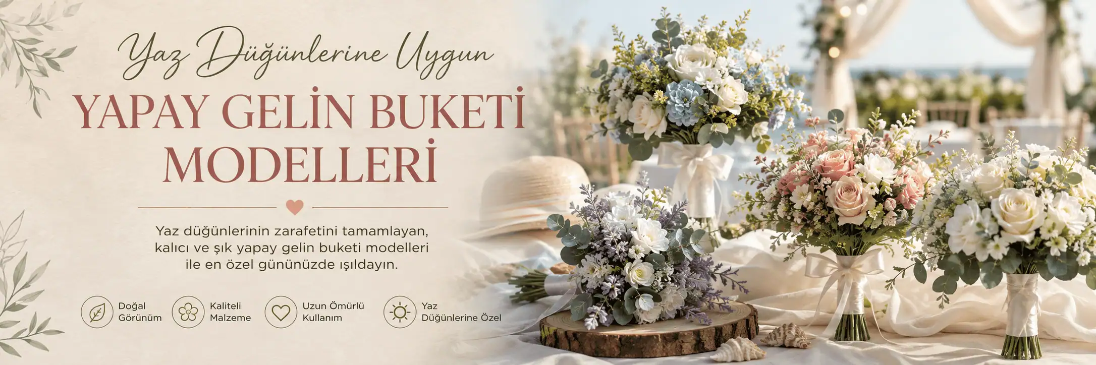 Yaz Düğünlerine Uygun Gelin Buketi Modelleri