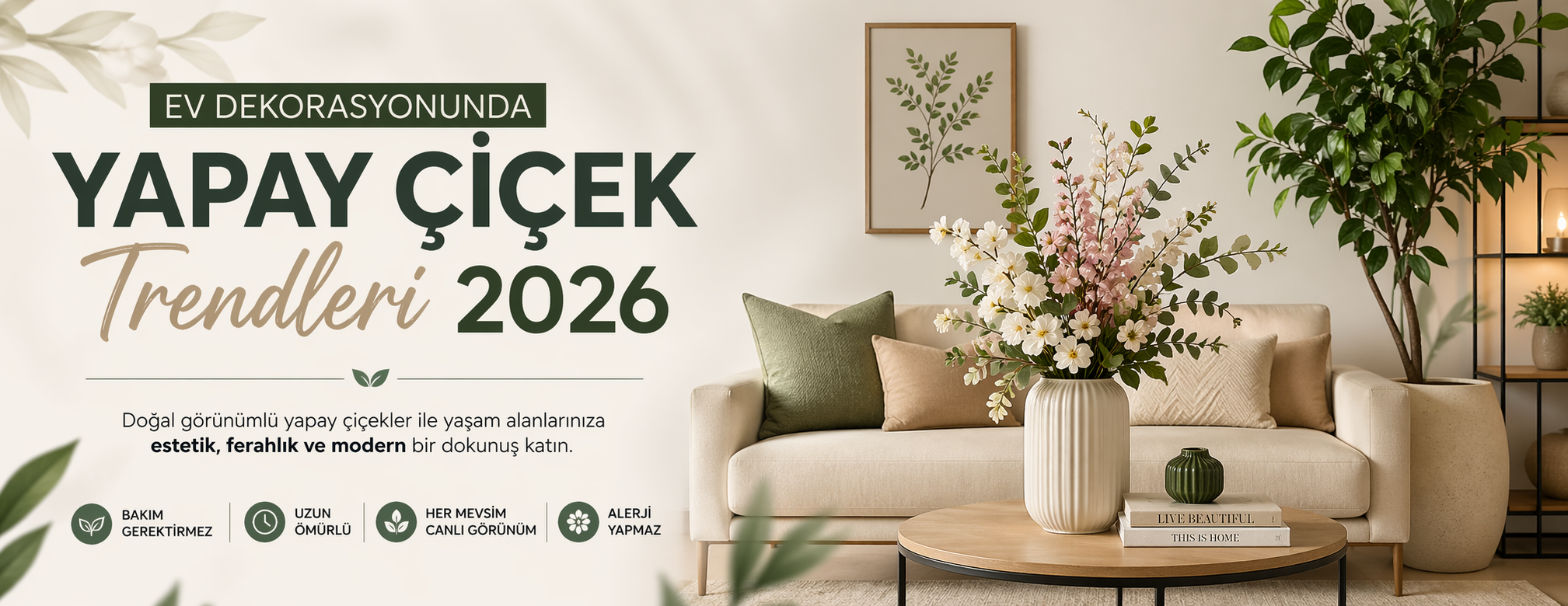 Ev Dekorasyonunda Yapay Çiçek