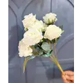 Krem Yapay Gül Vazo Çiçegi