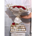 Kadife Kırmızı Güllü İsteme Buketi