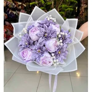 Mor G&uuml;ll&uuml; &Ccedil;i&ccedil;ek Buketi