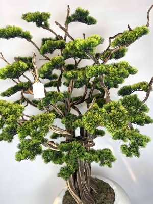 Süper Lüks Yapay Bonzai Ağacı – Dekoratif Ofis ve Ev Bonsai Modeli yaprak detayı