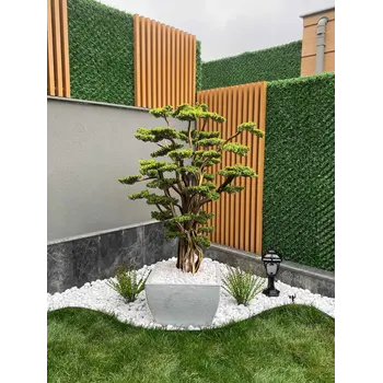 Modern Yapay Bonzai Ağacı detay fotoğrafı
