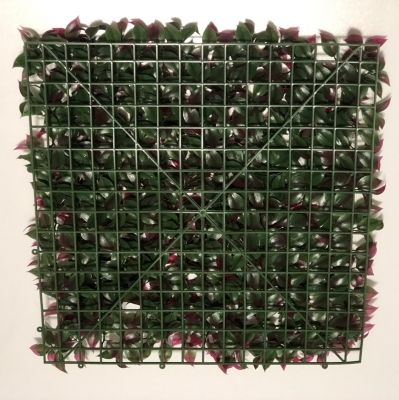 Outdoor UV Artificial Red Wall Hedge Panel 50x50 cm