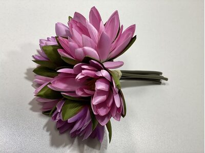 Kısa Saplı Nilüfer Pembe Yapay Çiçek - 2274