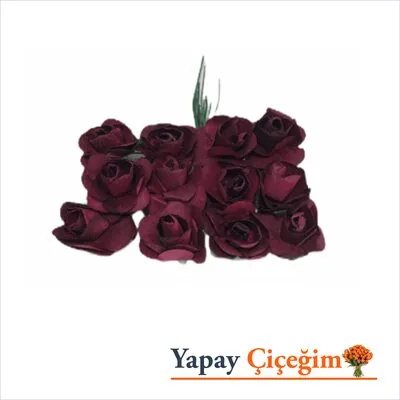 Bordo Kağıt G&uuml;l - K&uuml;&ccedil;&uuml;k Boy - 144 l&uuml; Paket - 12 Demet