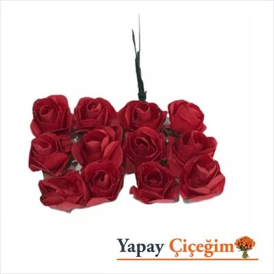 Kırmızı Kağıt G&uuml;l - K&uuml;&ccedil;&uuml;k Boy - 144 l&uuml; Paket