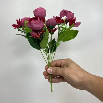 Pastel Fuşya K&uuml;&ccedil;&uuml;k Şakayık &Ccedil;i&ccedil;eği