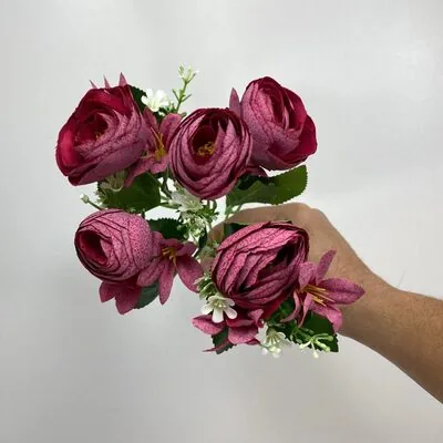 Pastel Fuşya K&uuml;&ccedil;&uuml;k Şakayık &Ccedil;i&ccedil;eği