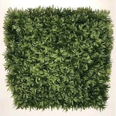 Artificial green wall panel with variegated greens of ivy 50x50 cm