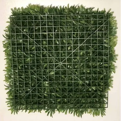 Artificial green wall panel with variegated greens of ivy 50x50 cm