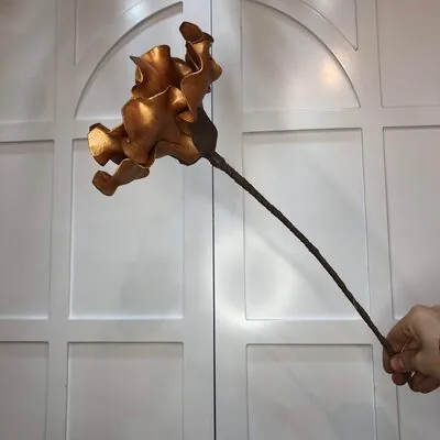 B&uuml;y&uuml;k Zambak &Ccedil;i&ccedil;eği - Turuncu Yaldızlı K&ouml;p&uuml;k &Ccedil;i&ccedil;ek - Yapay &Ccedil;i&ccedil;ek