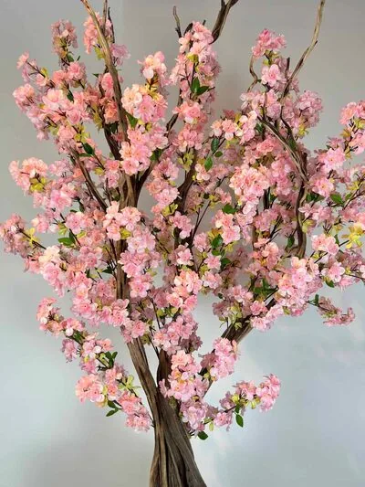 Pembe Yapraklı Yapay Kiraz Ağacı yaprak detayı