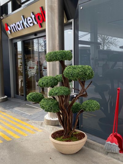 Aisha Yapay Bonzai Ağacı Saksı Detayı