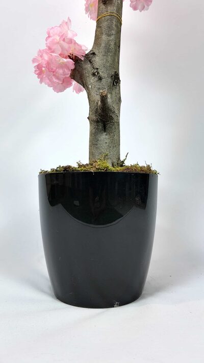 Pembe Yapay Bahar Dalı Ağacı Saksı Detayı