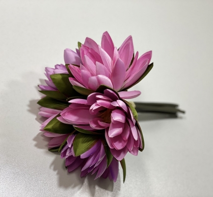 Kısa Saplı Nilüfer Pembe Yapay Çiçek - 2274