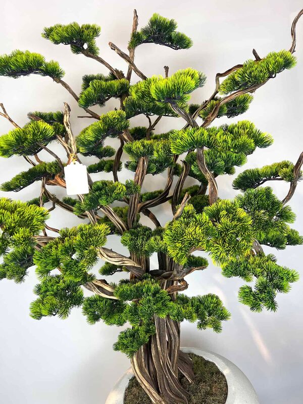 Süper Lüks Yapay Bonzai Ağacı – Dekoratif Ofis ve Ev Bonsai Modeli yaprak detayı