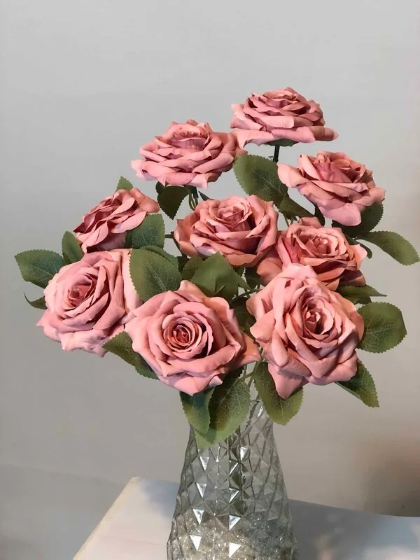Pembe G&uuml;l Kaliteli Yapay &Ccedil;i&ccedil;ek Demeti