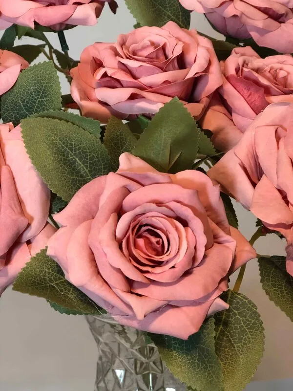Pembe G&uuml;l Kaliteli Yapay &Ccedil;i&ccedil;ek Demeti