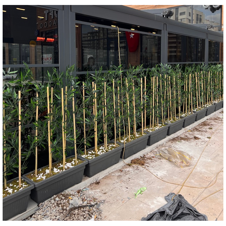 Bambu Seperatör Plastik Saksılı