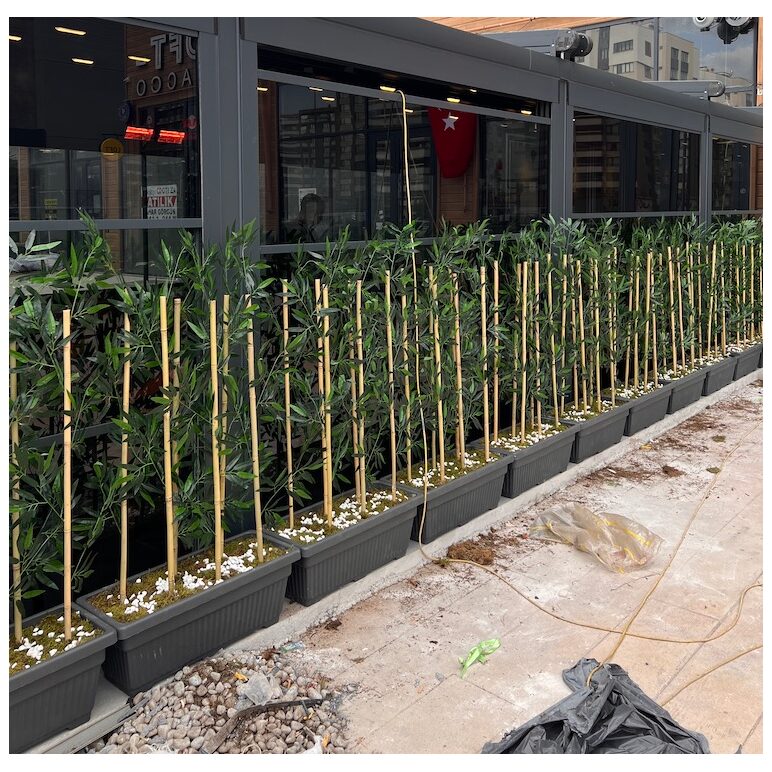 Bambu Seperatör Plastik Saksılı