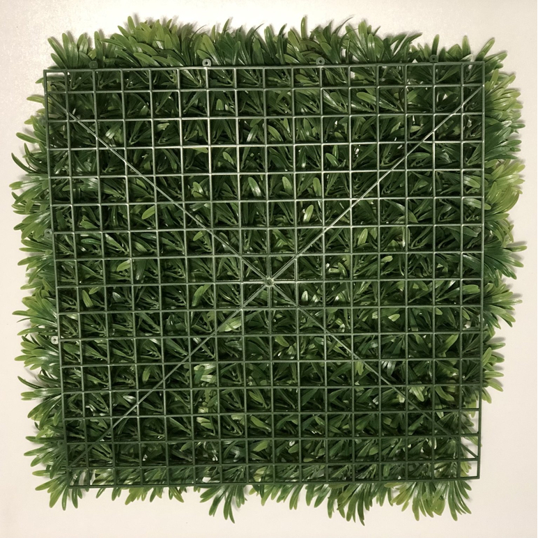 Artificial green wall panel with variegated greens of ivy  50x50 cm