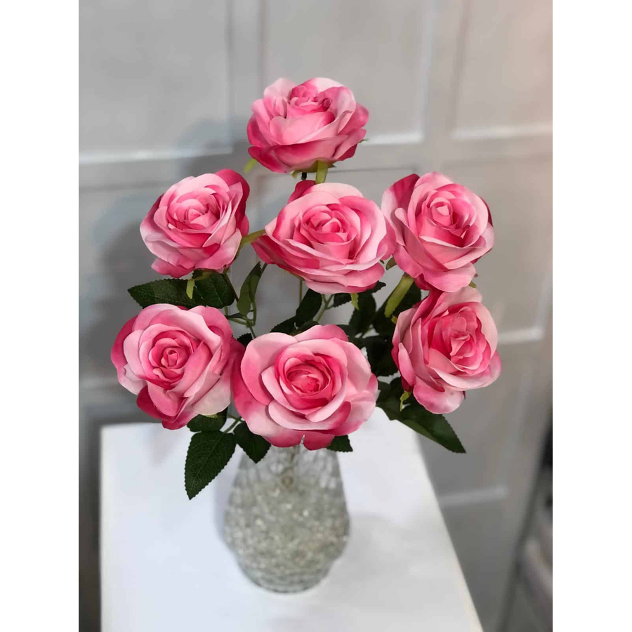 Pembe Gül Demeti - Lüks Büyük Kafa Gerçekçi Gül Demeti