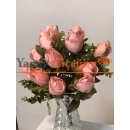 12'li Soft Pembe Tomurcuk Gül
