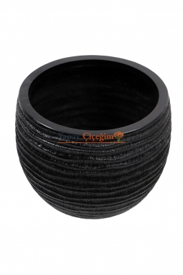 Desenli Yuvarlak Fiber Saksı