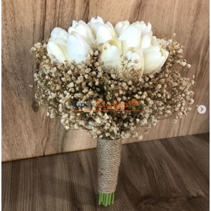 Islak Laleli Gelin Çiçeği - Gelin El Buketi - 008