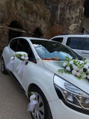 Beyaz Gül Araba Süsleme