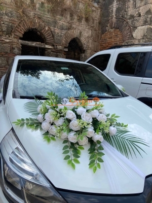 Beyaz Gül Araba Süsleme