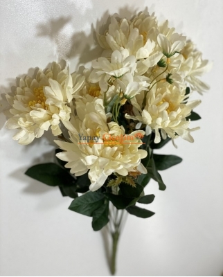 Krem Büyük Papatya Yapay Çiçek - 2162