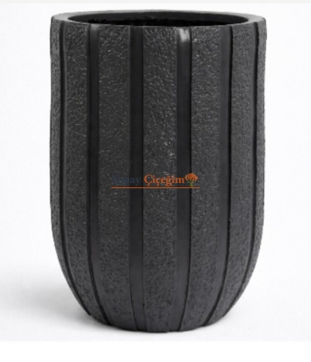 Çizgili Fiber Saksı