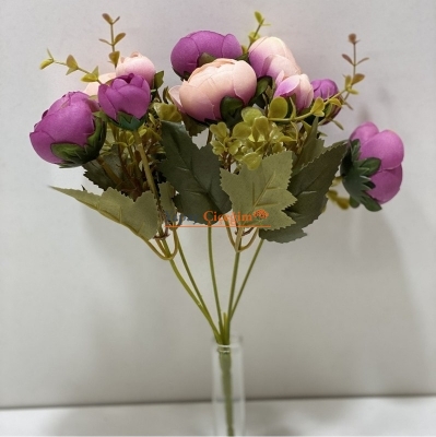 Somon Ve Mor Orta Boy Yapay Şakayık - Kapı Süsü Çiçegi - Süsleme Çiçegi