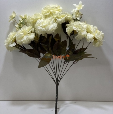 Krem Karanfil Yapay Demet Çiçek - Uygun Fiyat