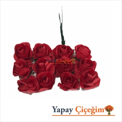 Kırmızı Kağıt Gül - Küçük Boy - 144 lü Paket
