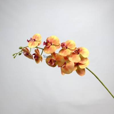 Turuncu Kahve Kırçıllı Yapay Islak Orkide