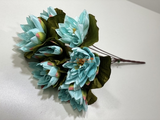 Mavi Nülüfer Yapay Çiçek Demeti - 2262