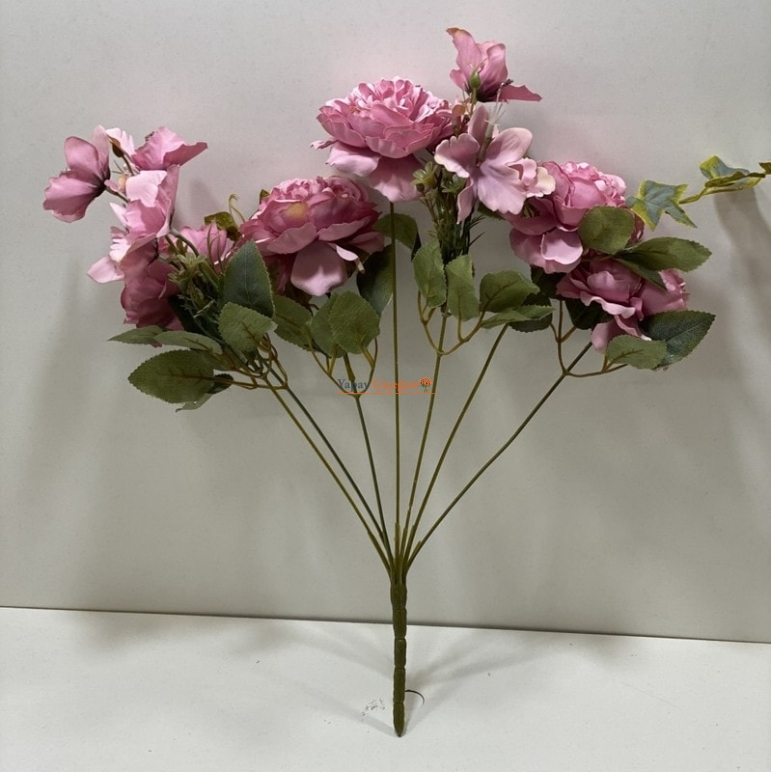 Açık Yapraklı Orta Boy Pembe Yapay Şakayık Çiçek