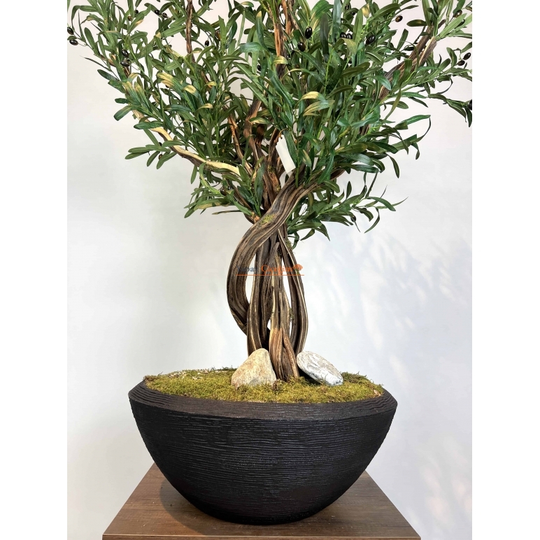 Siyah Saksılı Premium Yapay Zeytin Ağacı