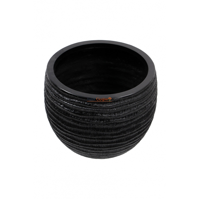 Desenli Yuvarlak Fiber Saksı