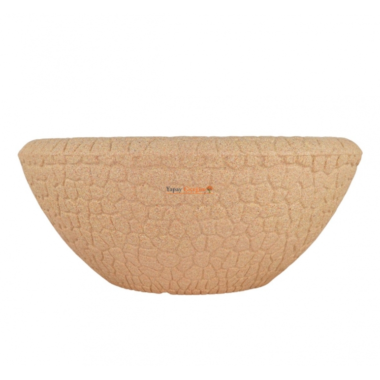krem boho saksı