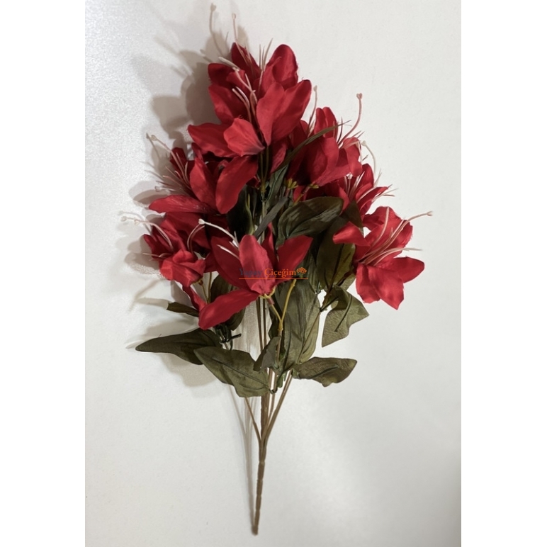Kırmızı Lilyum Yapay Çiçek Demeti 2198