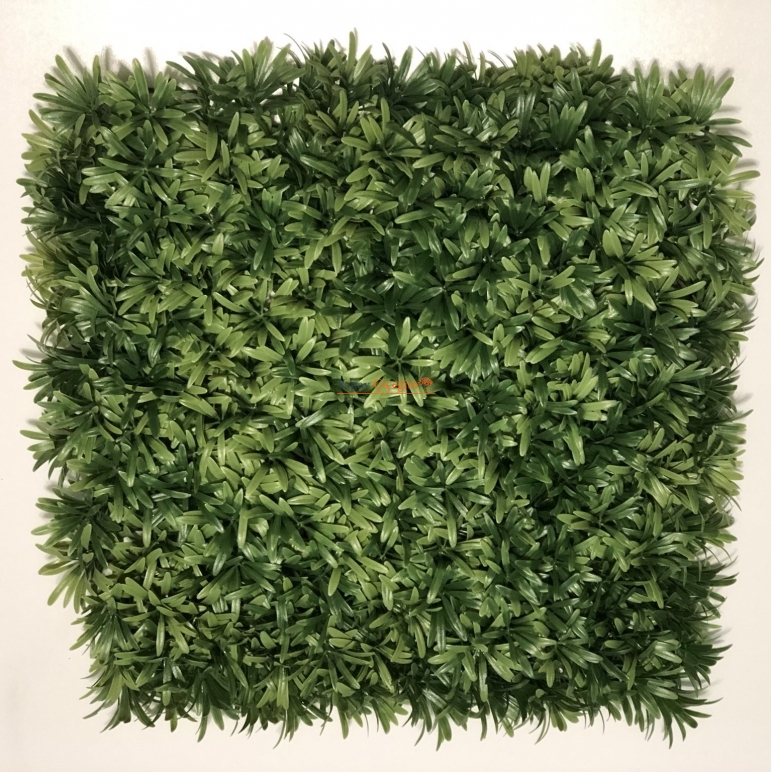 Artificial green wall panel with variegated greens of ivy  50x50 cm