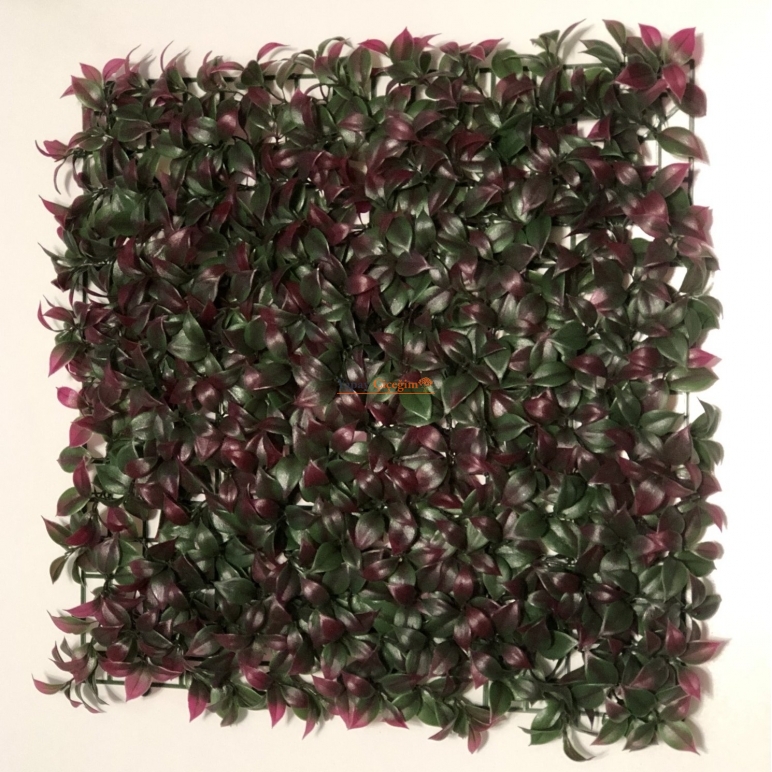 Outdoor UV Artificial Red Wall Hedge Panel 50x50 cm