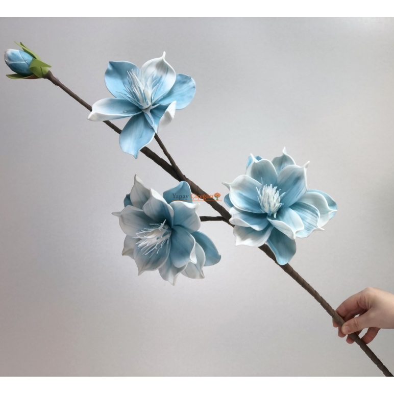 Mavi Zambak - Köpük Çiçek - Büyük Yapay Çiçek