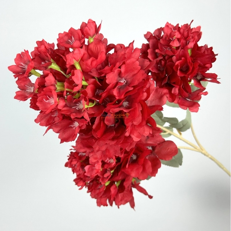 3 Lü Yapay Kırmızı Şebboy Çiçegi